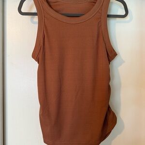 Brown and Blue Ribbed Women's Tank (2)